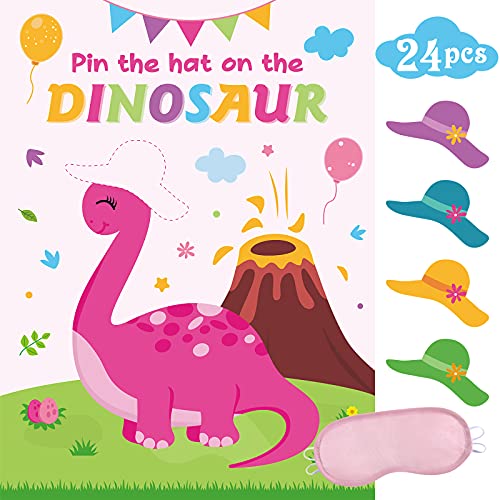  pin the hat on the dinosaur game for up to 24 players