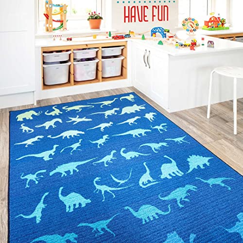 blue dinosaur rug - available in 3 sizes