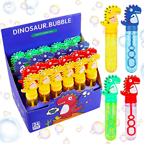 pack of 24 dinosaur bubble wands