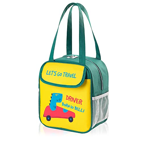 racing dinosaur lunch bag for kids
