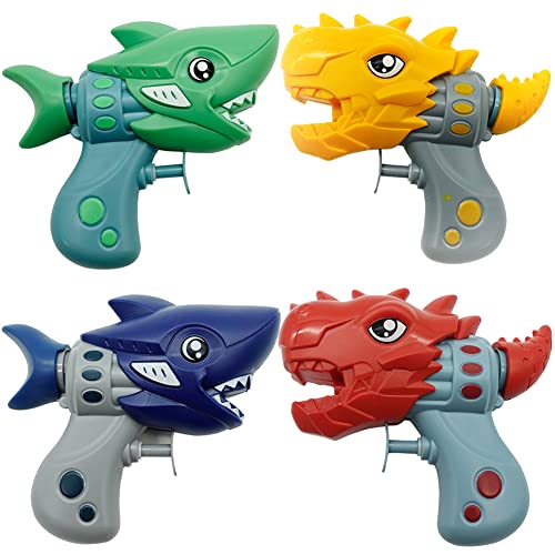 dinosaurs vs sharks water pistol set x 4 water guns