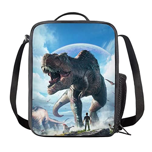 charging dinosaurs lunch bag