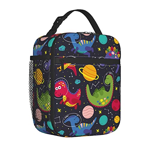 insulated space dinosaurs lunch bag for kids