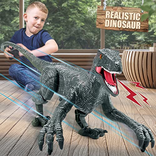 velociraptor robotic dinosaur toy with remote control