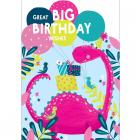 abacus girls birthday card - dino Main Thumbnail