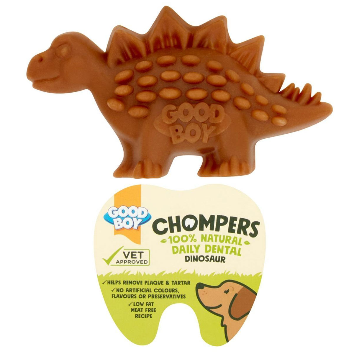 good boy chompers daily dental dino chew dog treat
