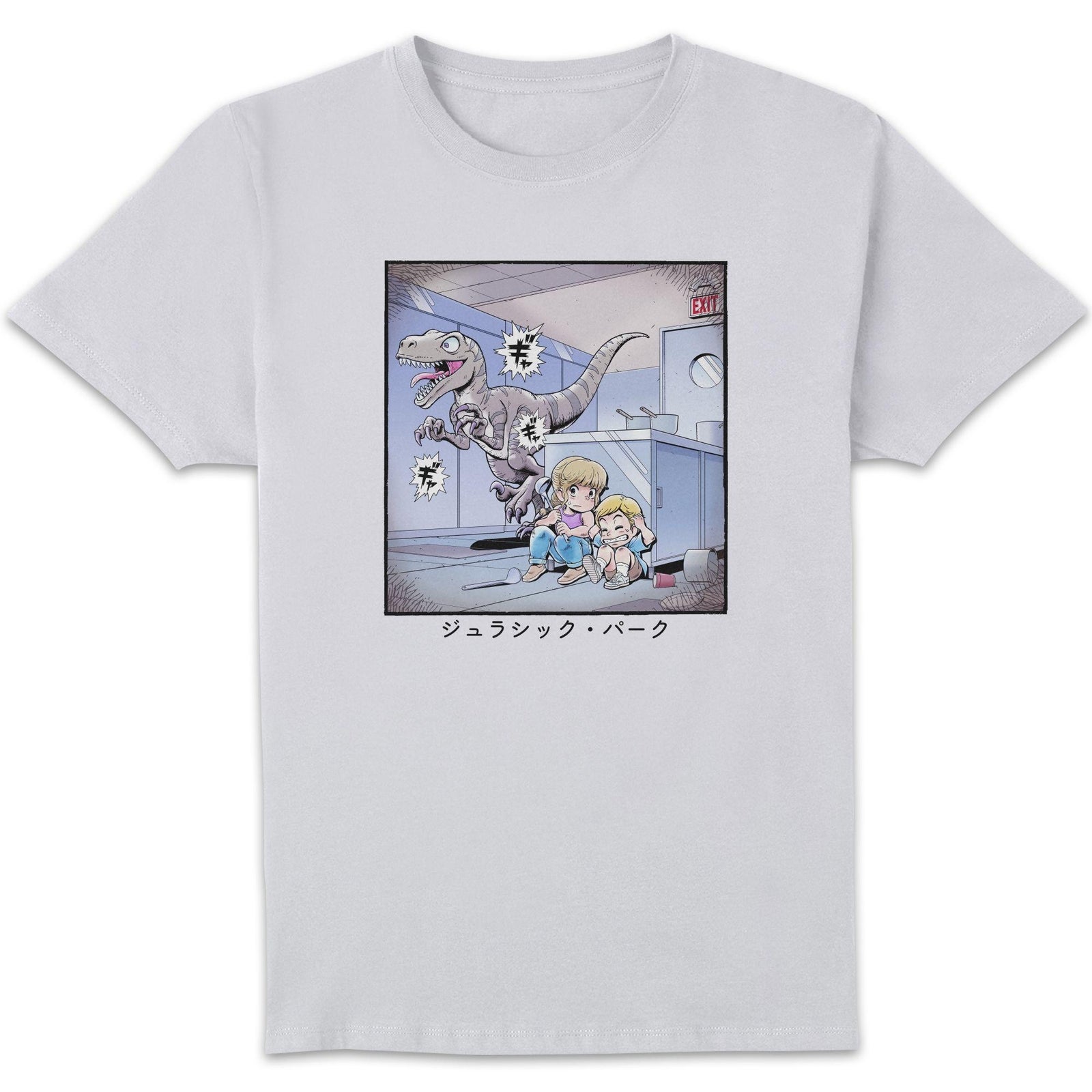  Jurassic Park Anime Raptor Scene Anime Unisex T-Shirt