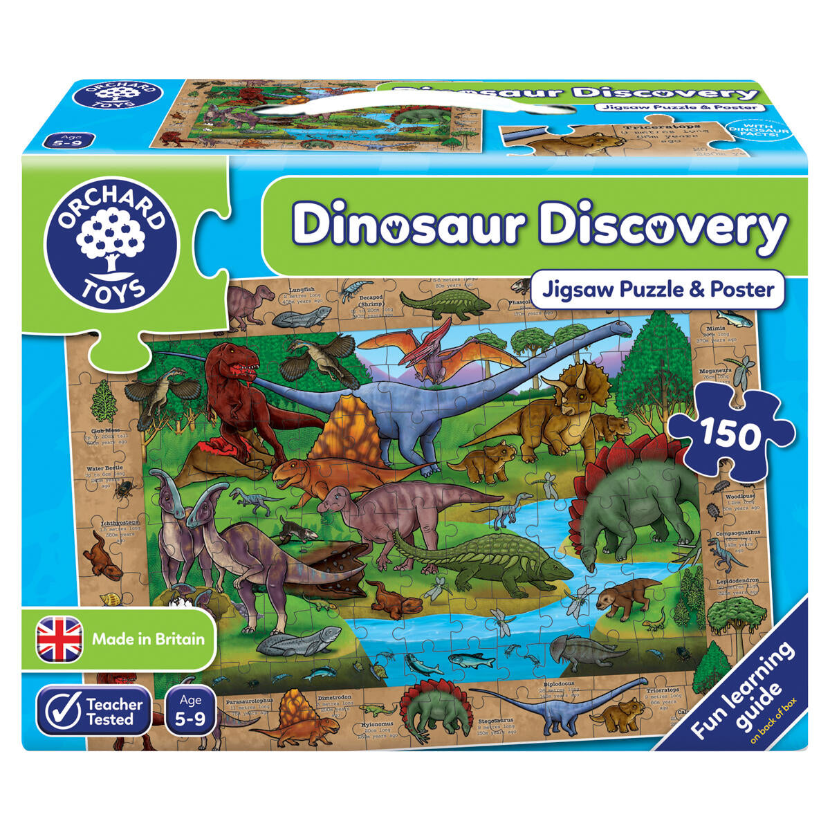 orchard toys dinosaur discovery jigsaw puzzle & poster 150 piece