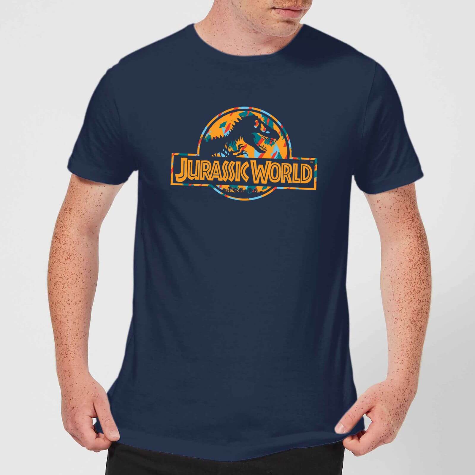 jurassic park logo tropical mens t-shirt