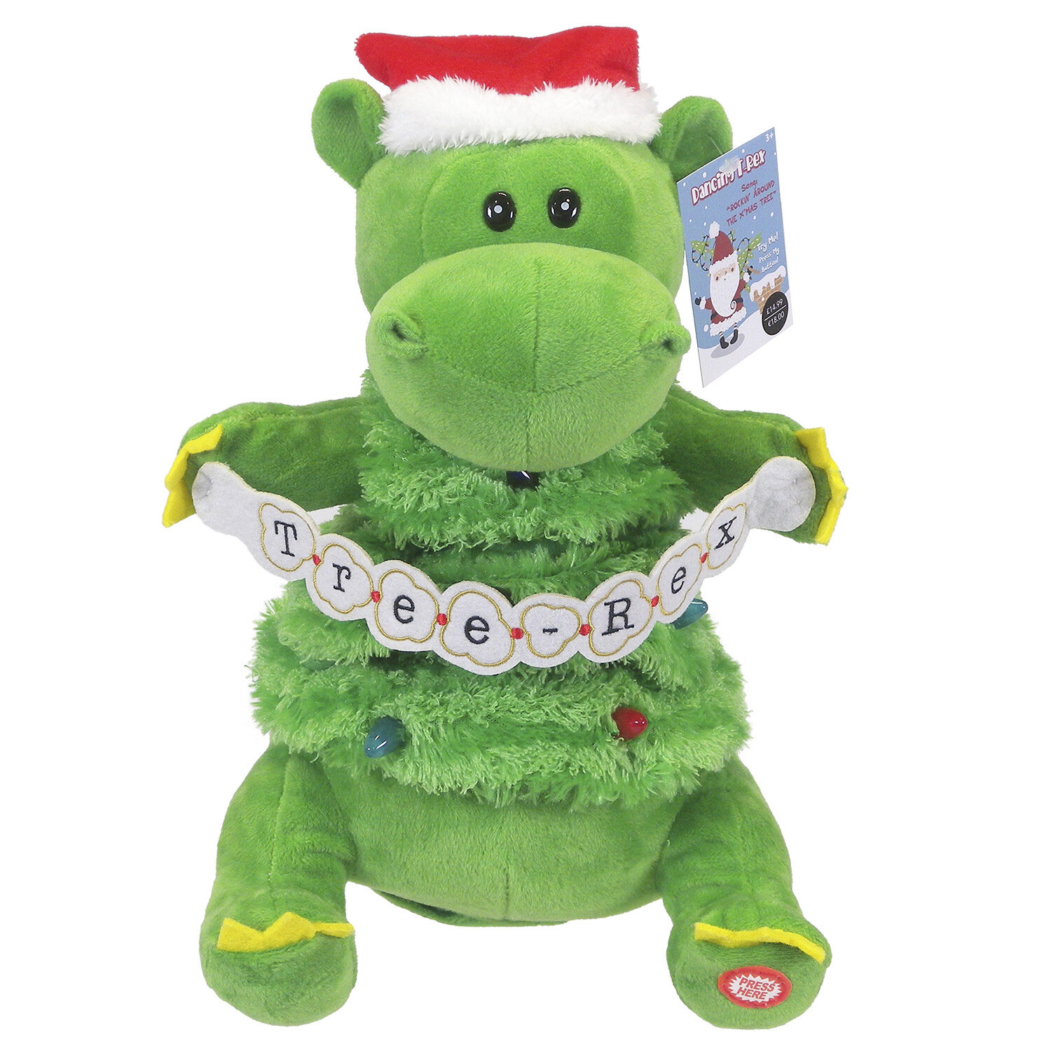  Dancing Tree-Rex - Musical Christmas Dinosaur Plush