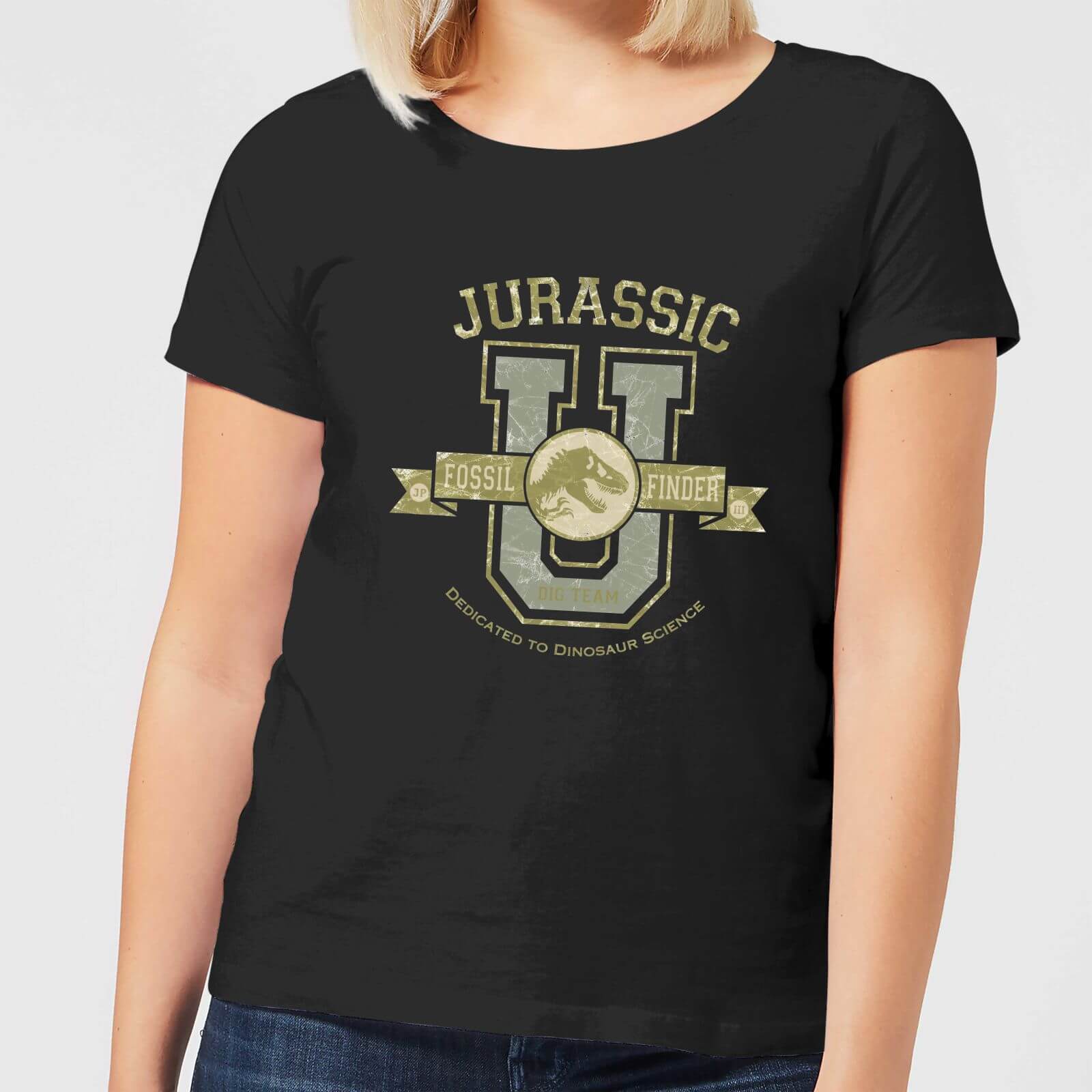 jurassic park fossil finder womens t-shirt
