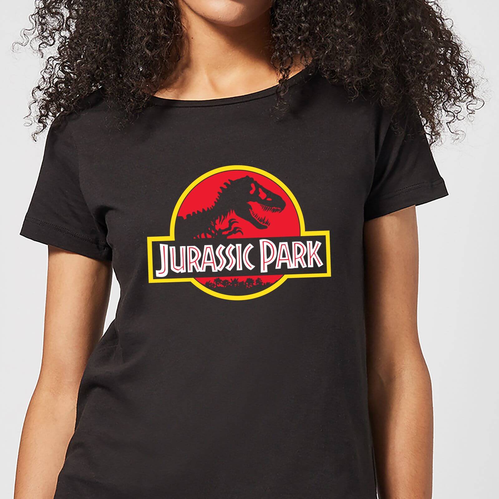 womens classic jurassic park logo t-shirt