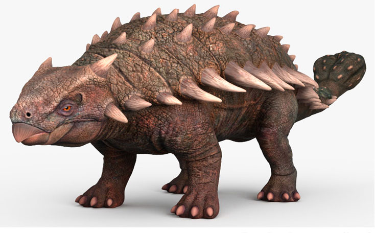 ankylosaurus: herbivorous dinosaur which lived in the cretaceous era